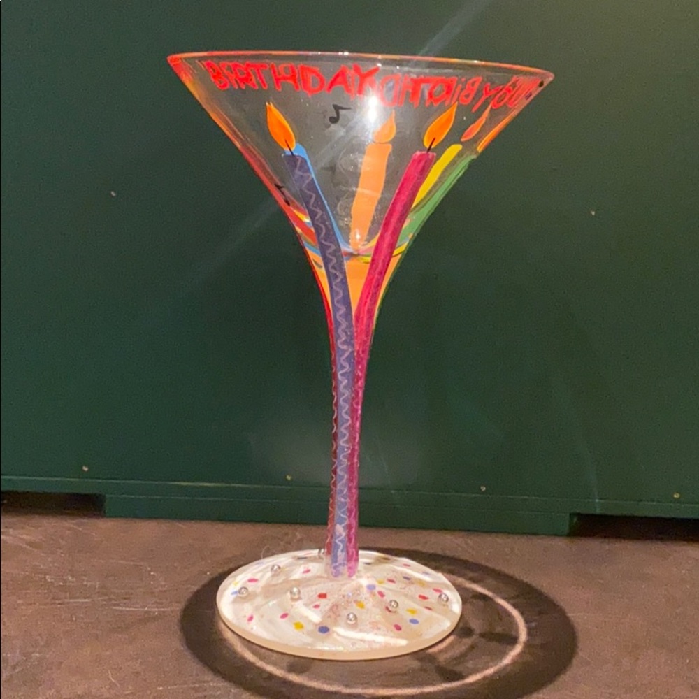 Lolita happy birthday martini glass